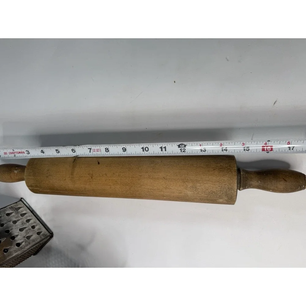 Vintage Kitchen Utensil Lot Wooden Rolling Pins Star Colander Metal Grater Decor